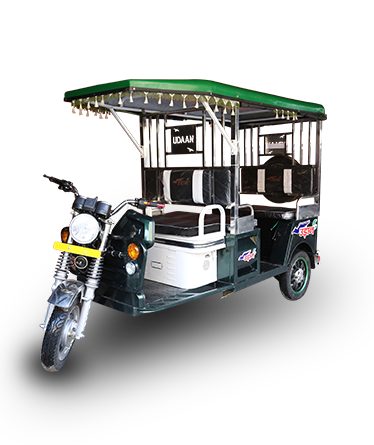 Udaan Electric Passenger E Rickshaw with Black color